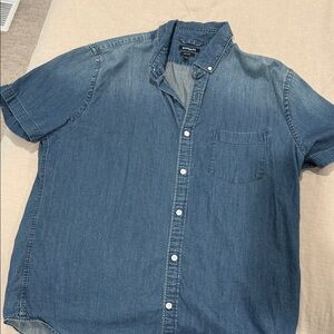 Express Men's Blue Denim Shirt